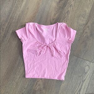 Hollister Soft Pink Tie-Front Crop Top